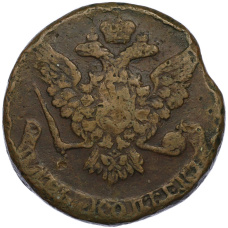 Монета 5 копеек 1760 года (реверс)