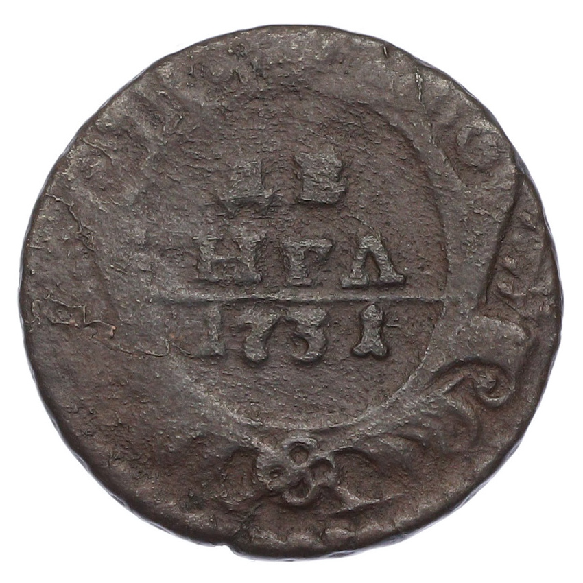 Монета Денга 1731 года (Одна черта над годом)