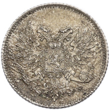 Монета 25 пенни 1917 года Русская Финляндия — Орел без корон (Временное правительство) (реверс)