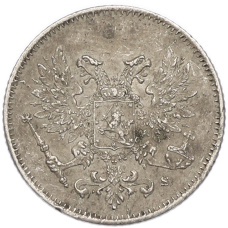 Монета 25 пенни 1917 года Русская Финляндия — Орел без корон (Временное правительство) (реверс)