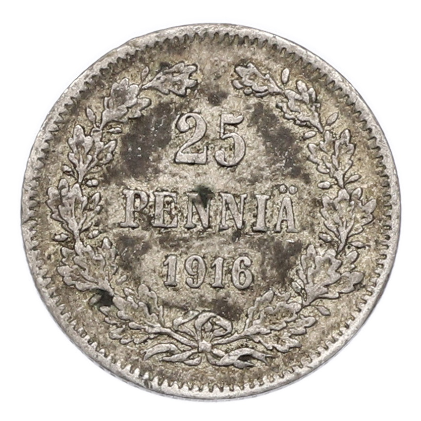 Монета 25 пенни 1916 года Русская Финляндия