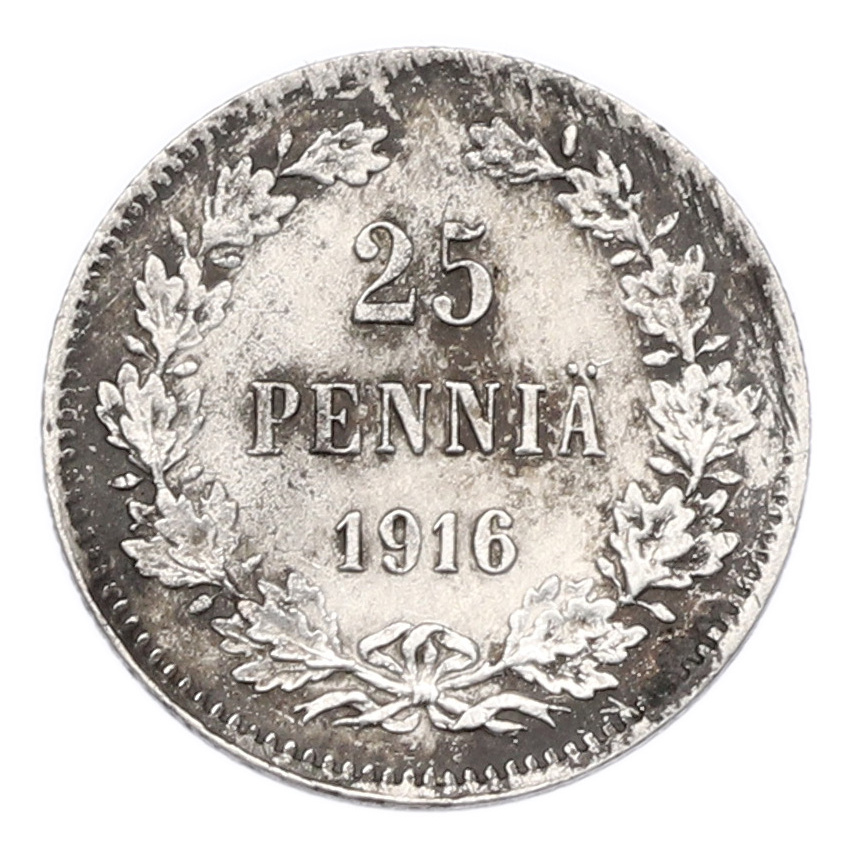 Монета 25 пенни 1916 года Русская Финляндия