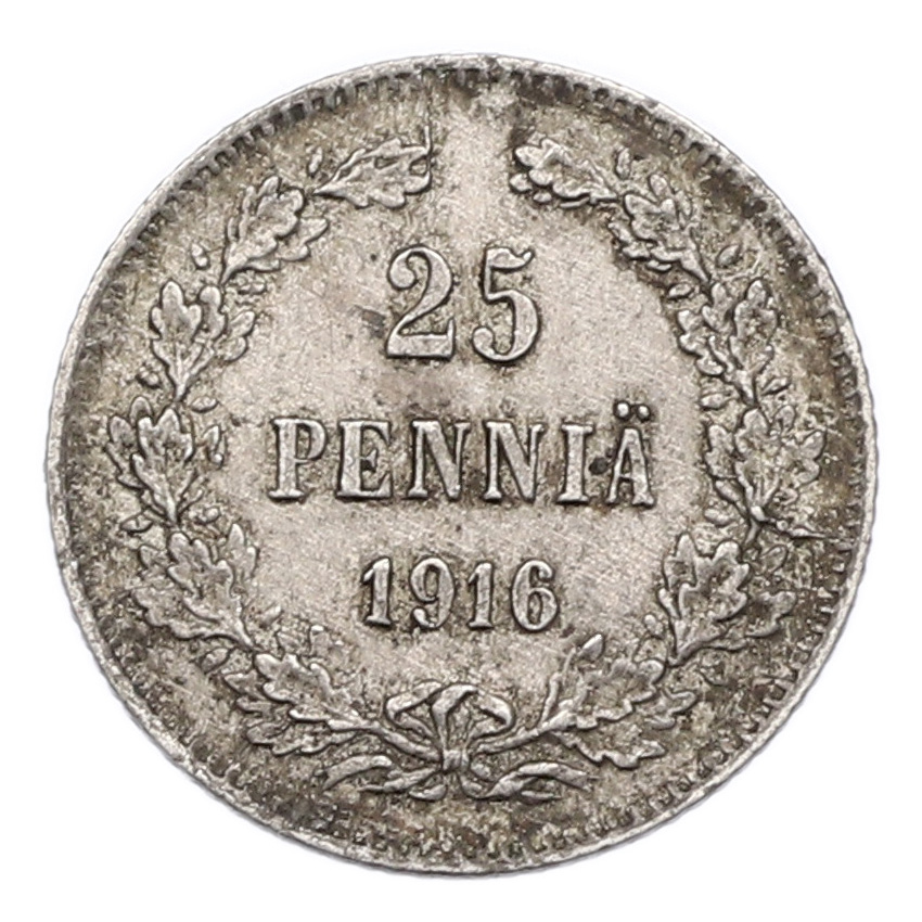 Монета 25 пенни 1916 года Русская Финляндия