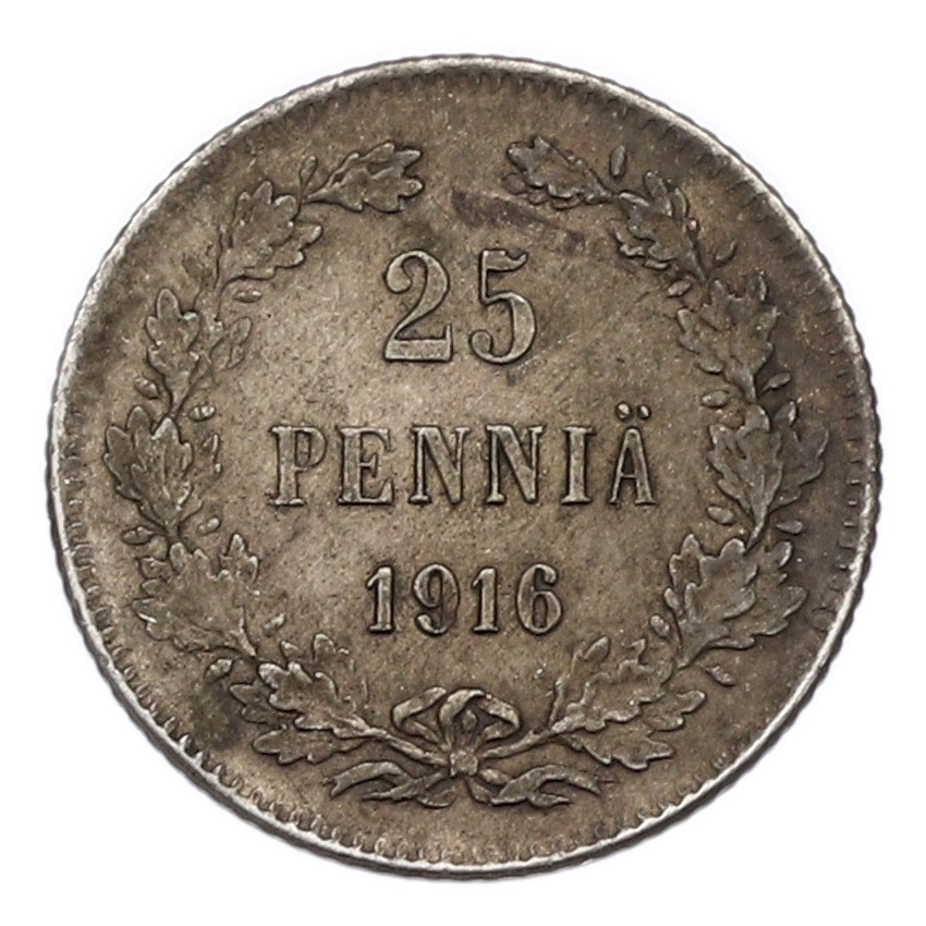 Монета 25 пенни 1916 года Русская Финляндия