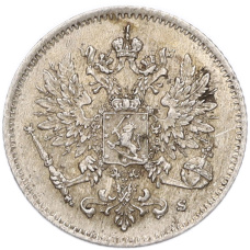 Монета 25 пенни 1916 года Русская Финляндия (реверс)