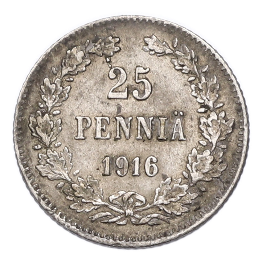 Монета 25 пенни 1916 года Русская Финляндия