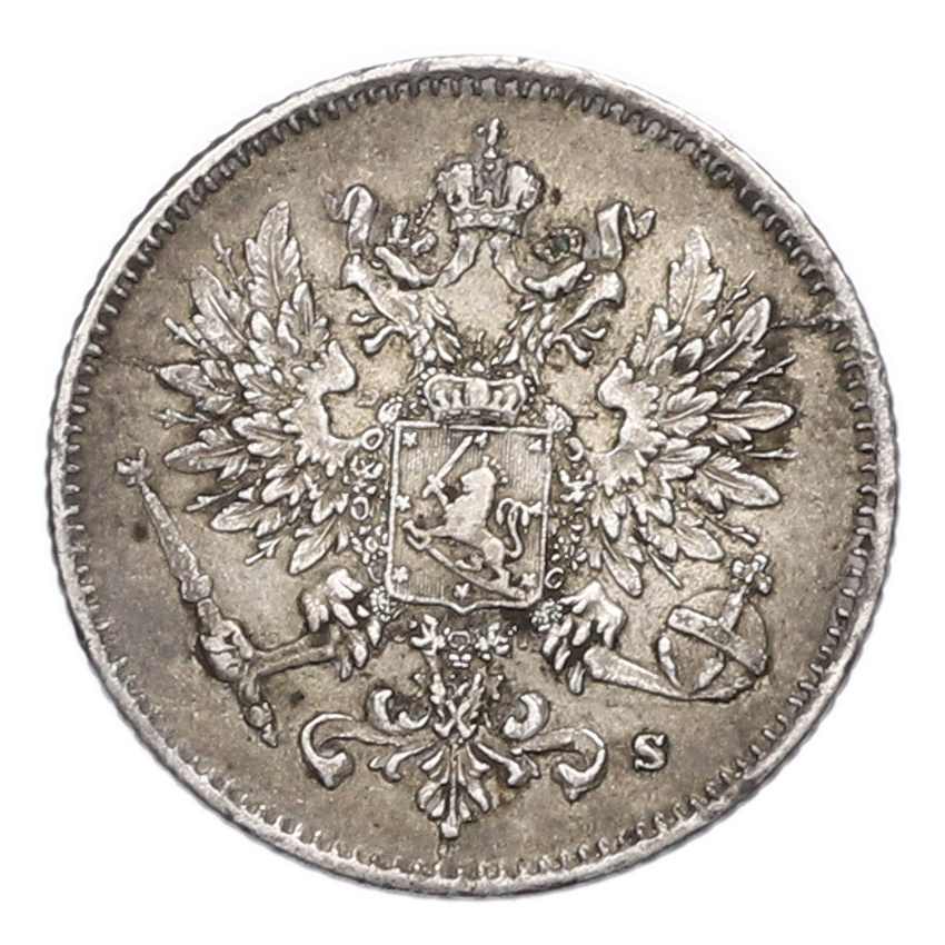 Монета 25 пенни 1916 года Русская Финляндия (вид 2)