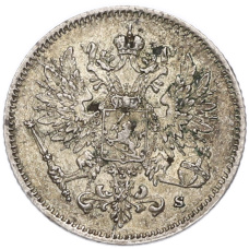 Монета 25 пенни 1915 года Русская Финляндия (реверс)