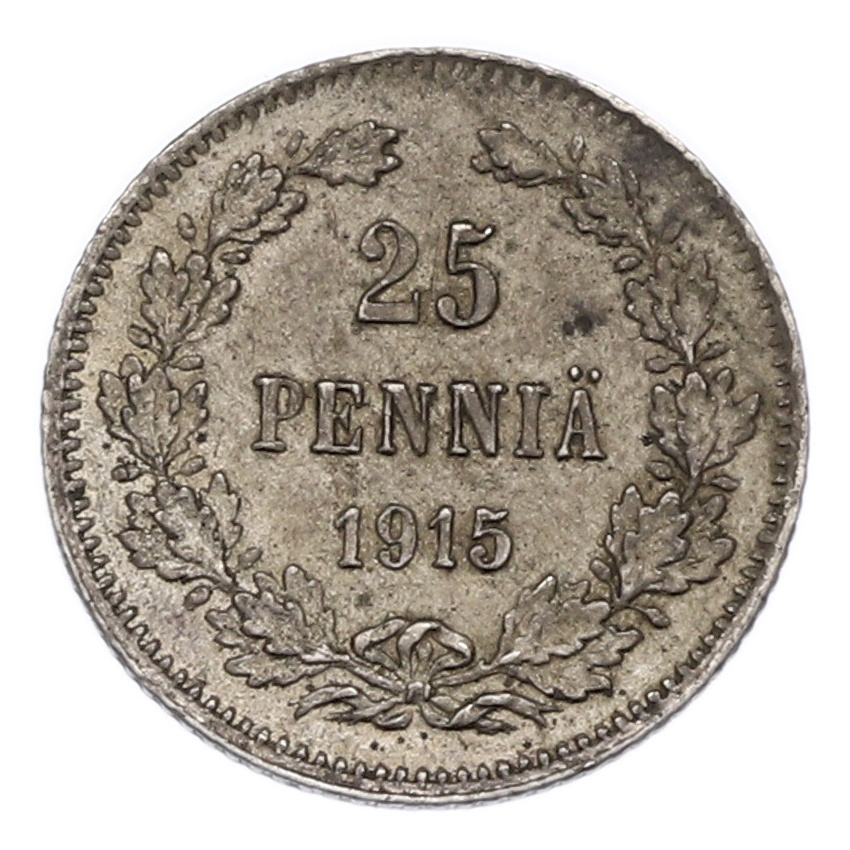 Монета 25 пенни 1915 года Русская Финляндия