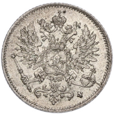 Монета 25 пенни 1915 года Русская Финляндия (реверс)