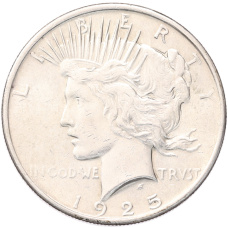 Монета 1 доллар 1925 года США (аверс)