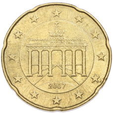 Монета 20 евроцентов 2007 года J Германия (аверс)