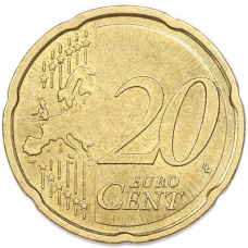 Монета 20 евроцентов 2007 года J Германия (реверс)