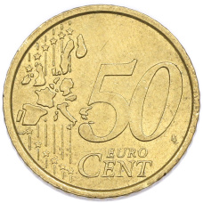 Монета 50 евроцентов 2002 года Италия (реверс)