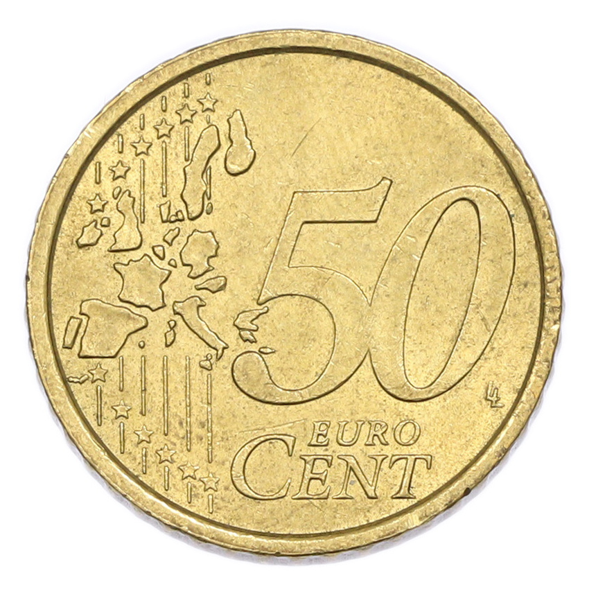 50 евроцентов 2002 года Италия (вид 2)