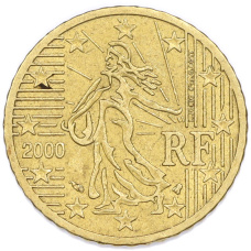 Монета 50 евроцентов 2000 года Франция (аверс)
