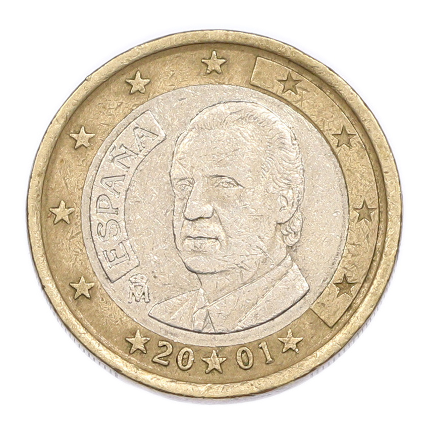 Монета 1 евро 2001 года Испания