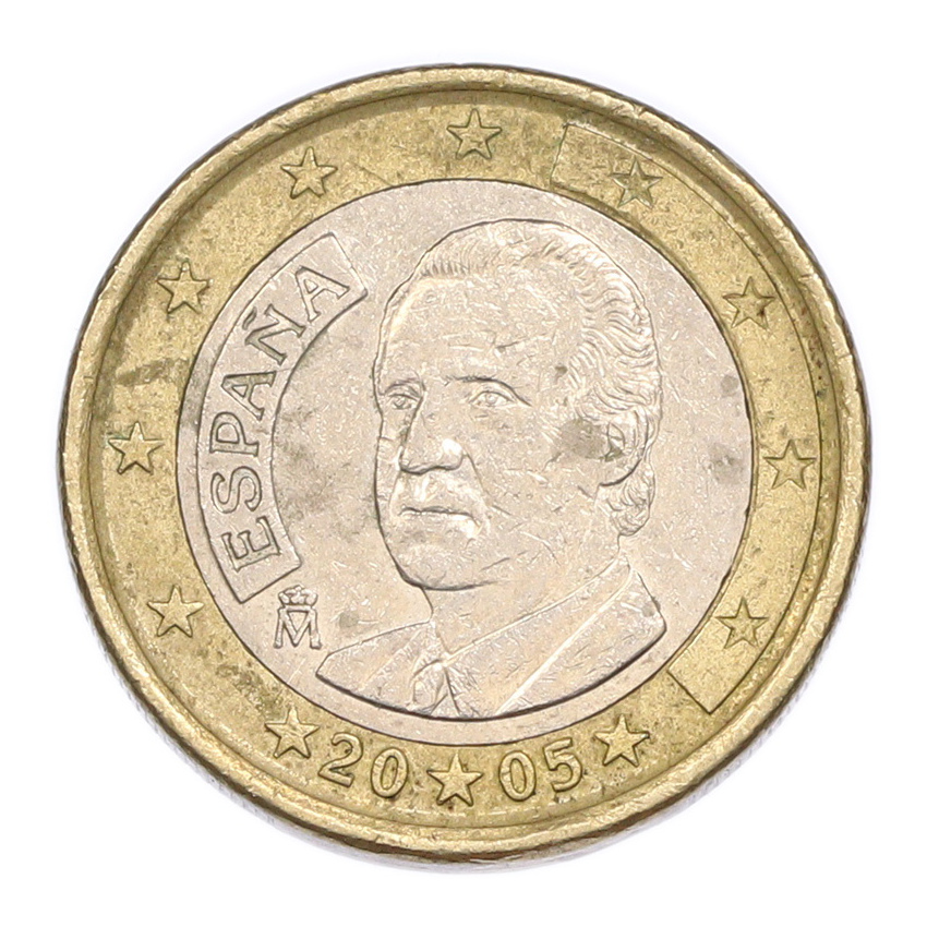 Монета 1 евро 2005 года Испания