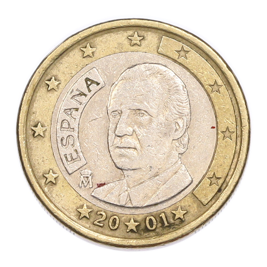 Монета 1 евро 2001 года Испания