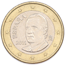 Монета 1 евро 2011 года Испания (аверс)