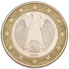 Монета 1 евро 2005 года J Германия (аверс)