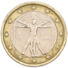 Монета 1 евро 2002 года Италия (аверс)