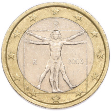 Монета 1 евро 2006 года Италия (аверс)
