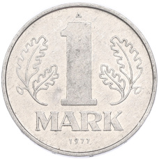 Монета 1 марка 1977 года Восточная Германия (ГДР) (аверс)