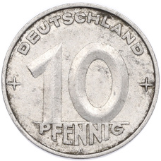 Монета 10 пфеннигов 1952 года A Восточная Германия (ГДР) (аверс)