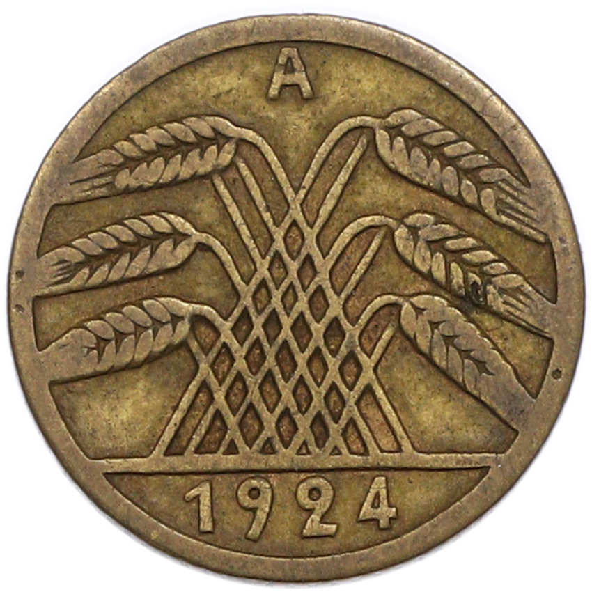 Монета 5 рентенпфеннигов 1924 года A Германия (вид 2)