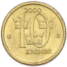 Монета 10 крон 2000 года Швеция (аверс)