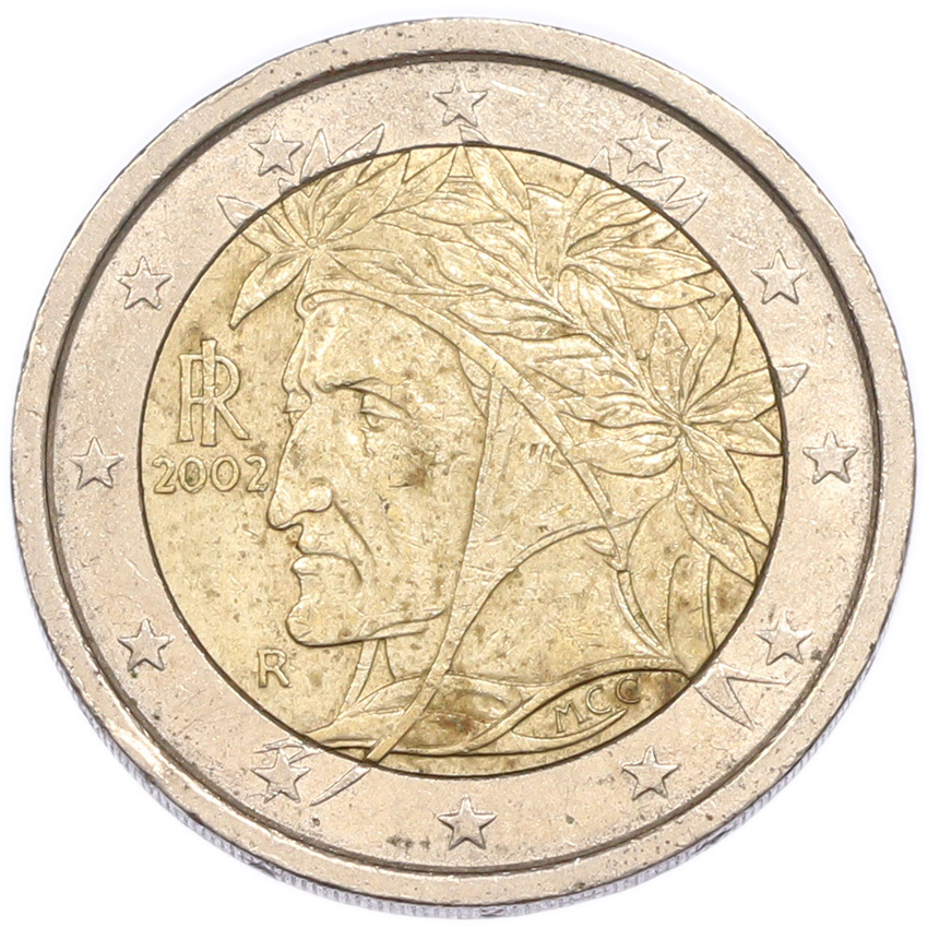 Монета 2 евро 2002 года Италия