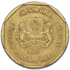 Монета 1 доллар 1990 года Сингапур (реверс)