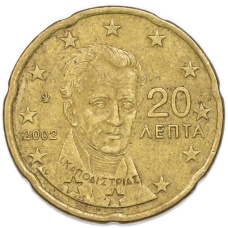 Монета 20 евроцентов 2002 года Греция (аверс)