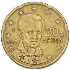 Монета 20 евроцентов 2002 года E Греция (аверс)