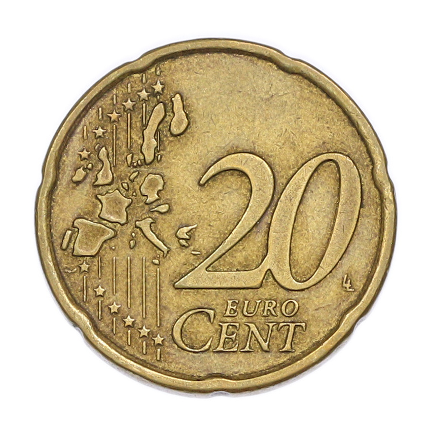 Монета 20 евроцентов 2002 года E Греция (вид 2)