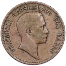Монета 1 крейцер 1856 года Баден (реверс)