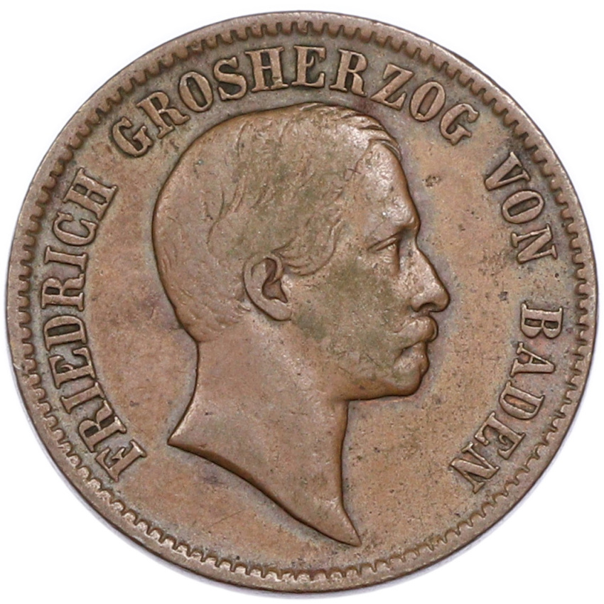 1 крейцер 1856 года Баден (вид 2)