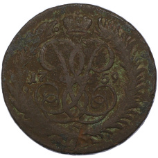 Монета 2 копейки 1759 года (аверс)