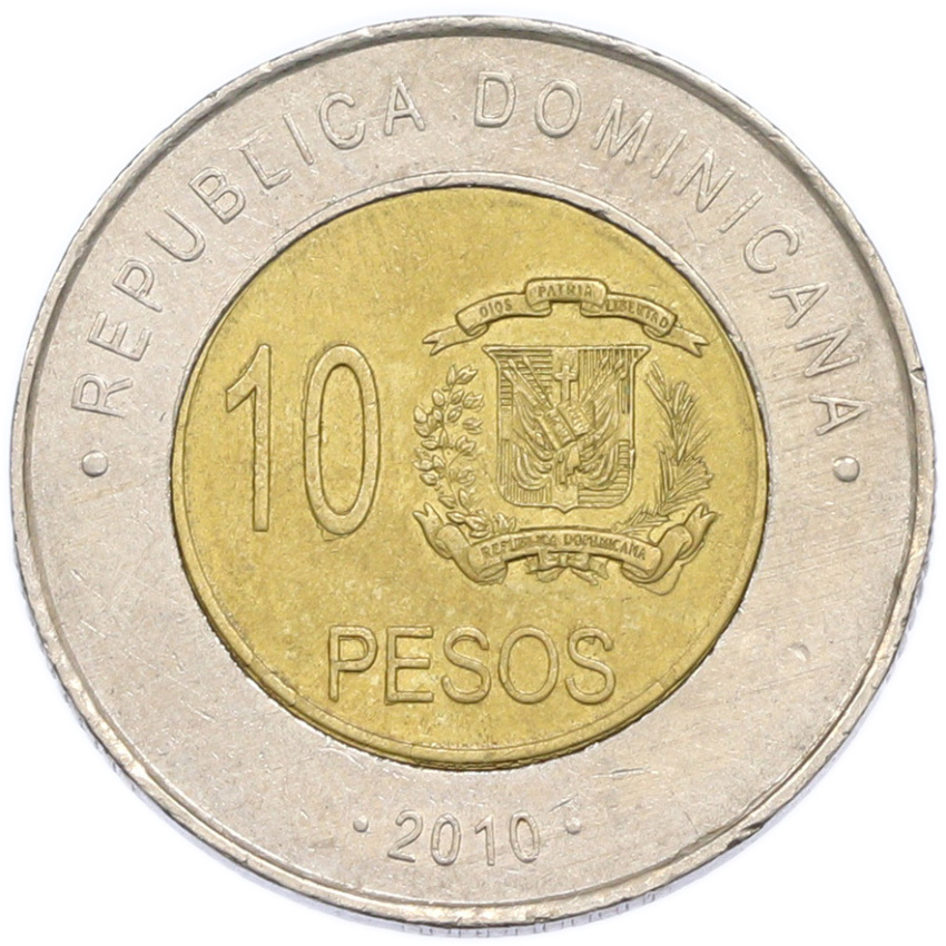10 песо 2010 года Доминиканская республика