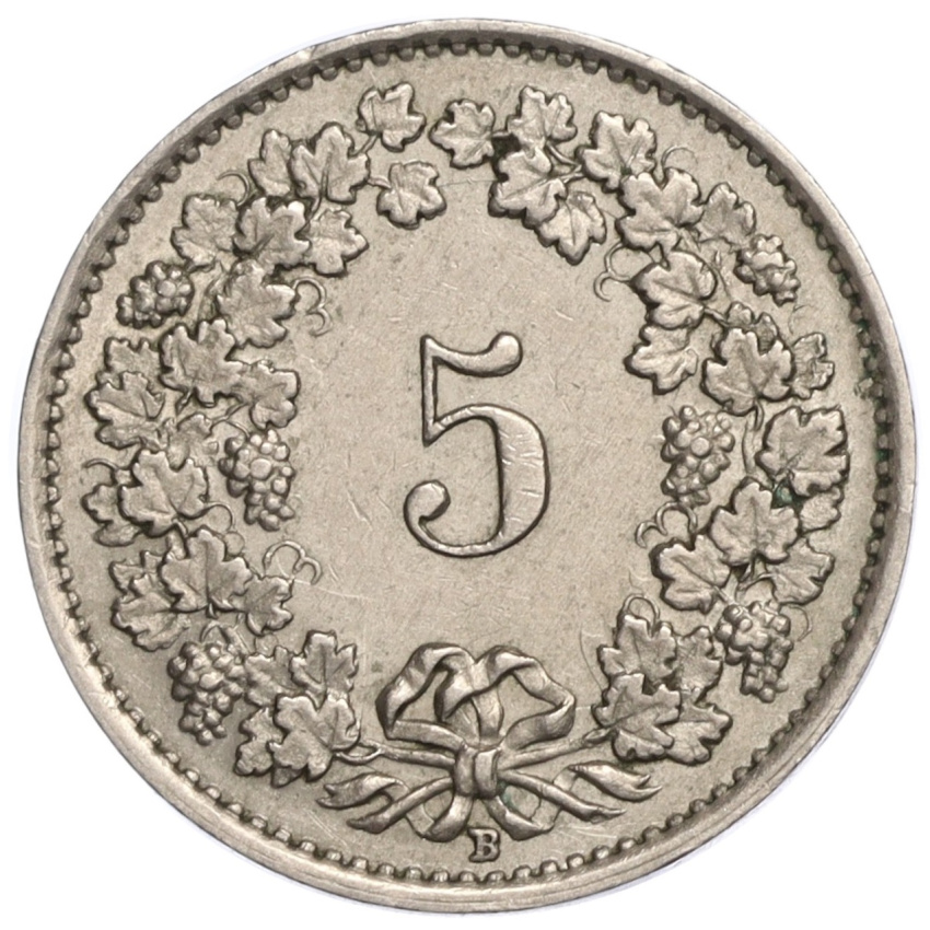 5 раппенов 1943 года Швейцария (вид 2)