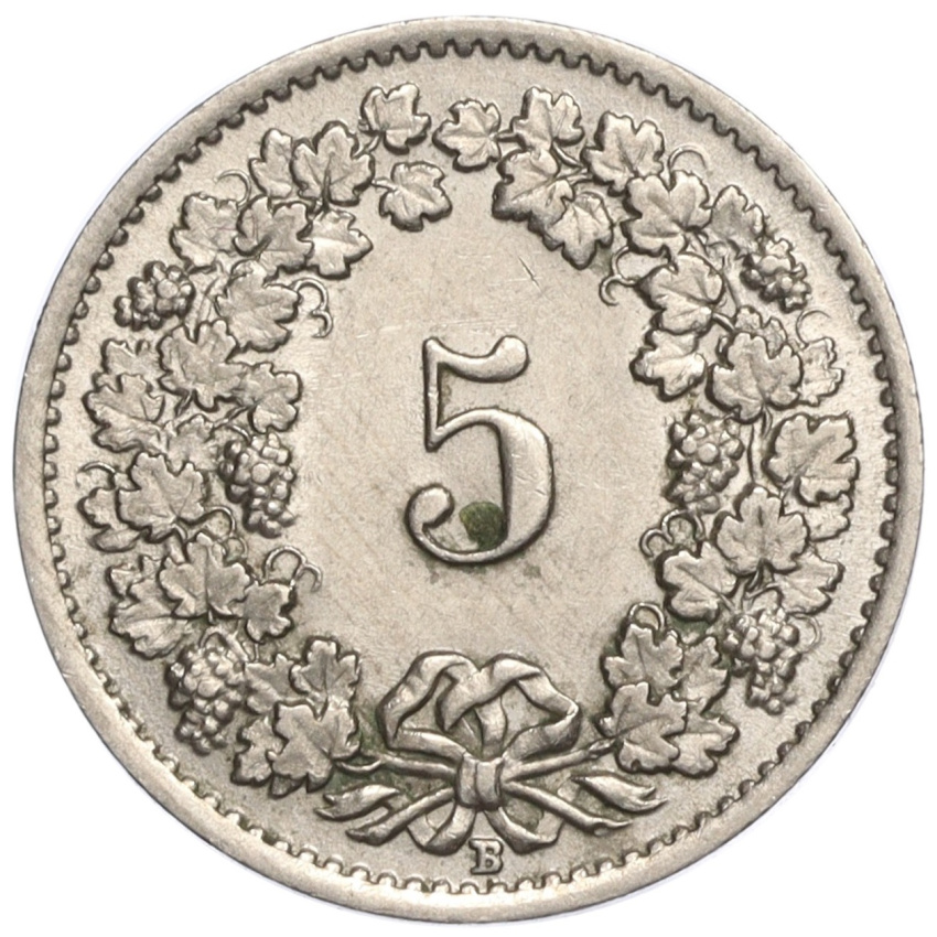 5 раппенов 1947 года Швейцария (вид 2)