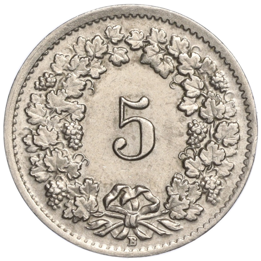 5 раппенов 1947 года Швейцария (вид 2)