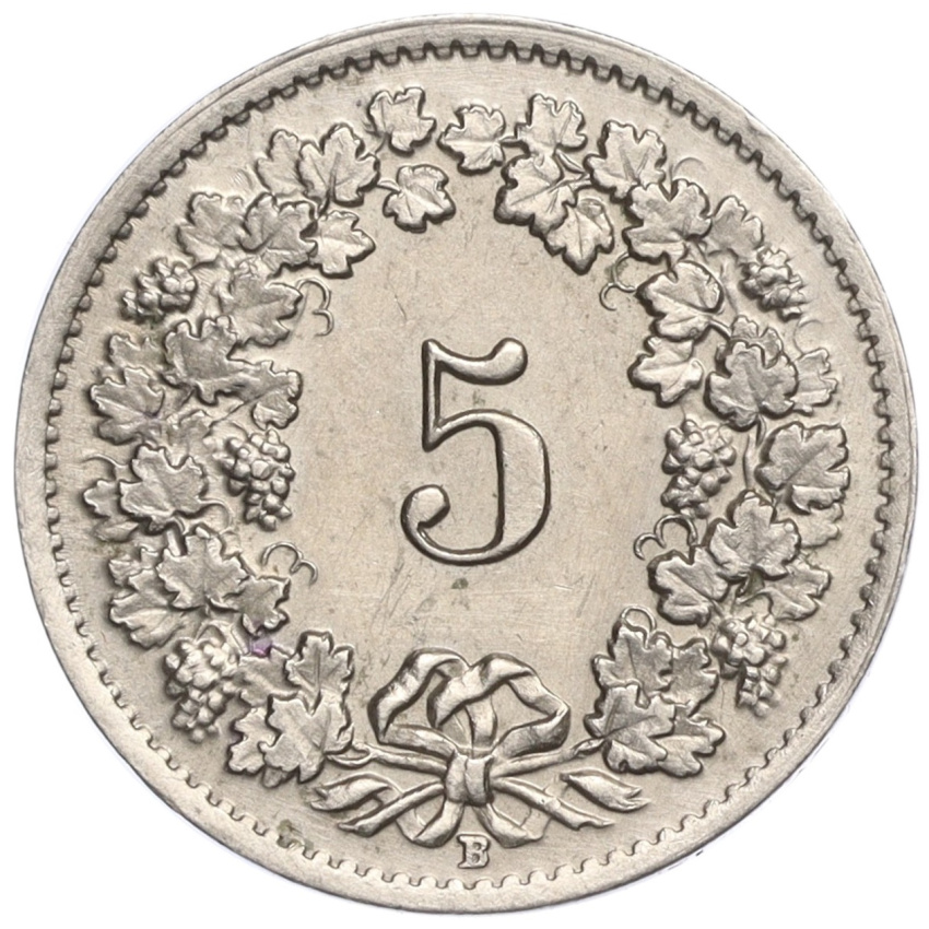 5 раппенов 1947 года Швейцария (вид 2)