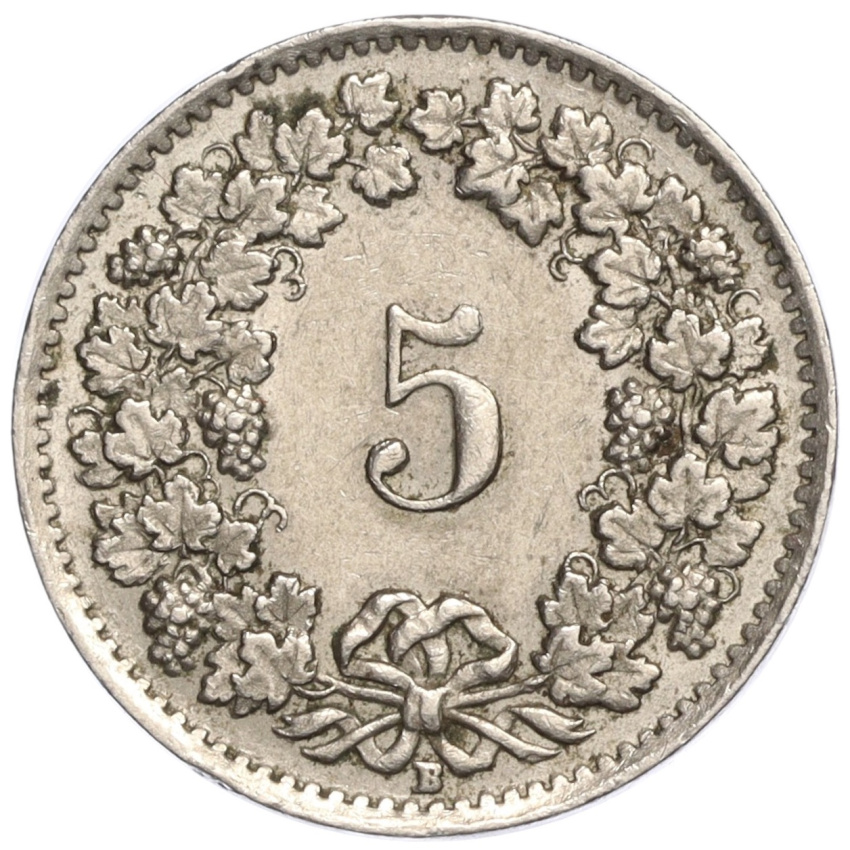 5 раппенов 1948 года Швейцария (вид 2)