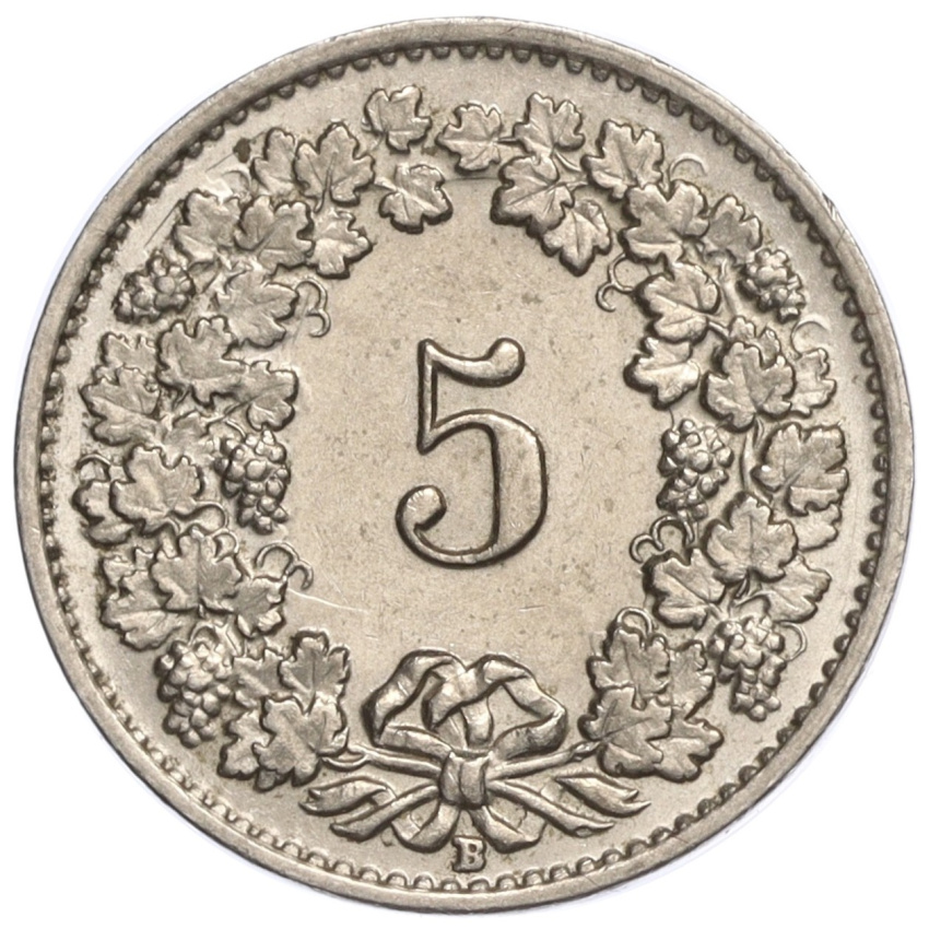 5 раппенов 1949 года Швейцария (вид 2)
