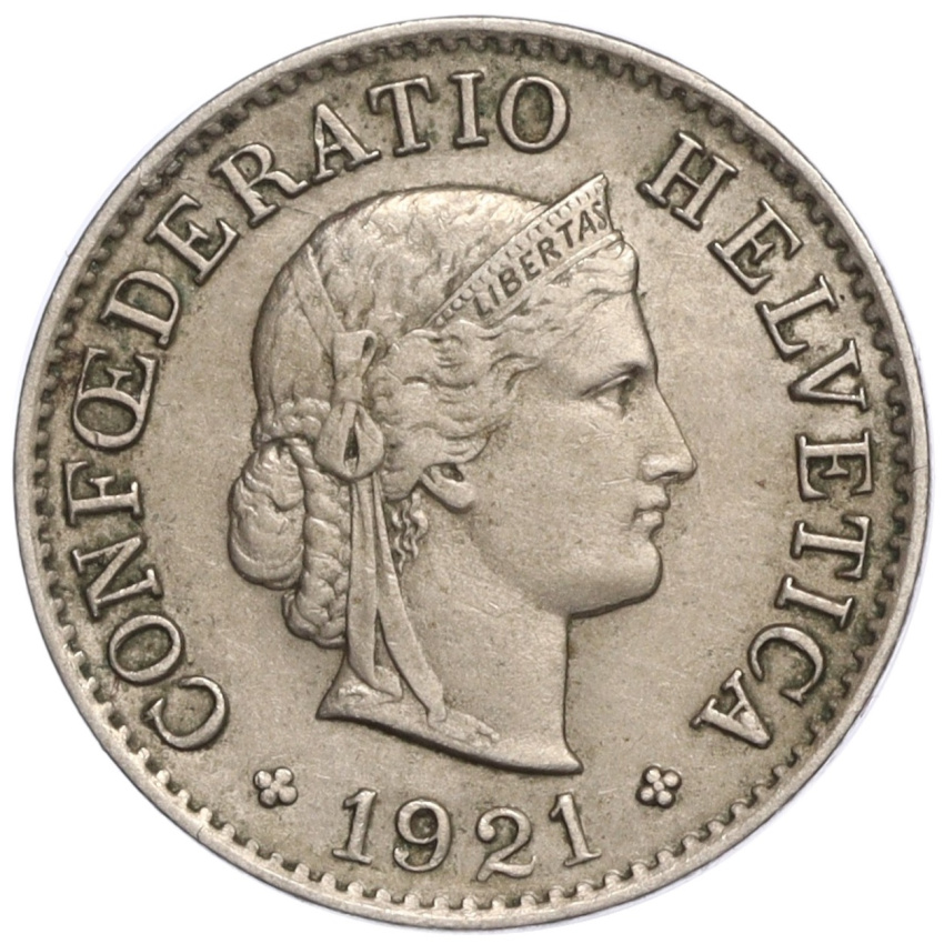 5 раппенов 1921 года Швейцария