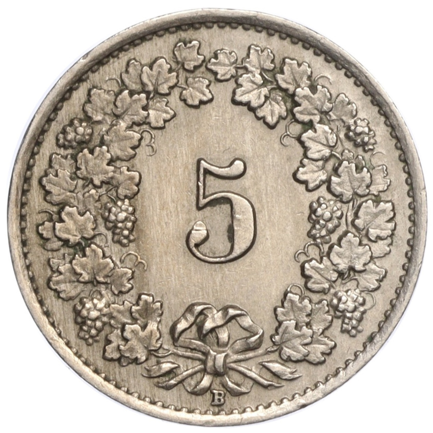 5 раппенов 1922 года Швейцария (вид 2)