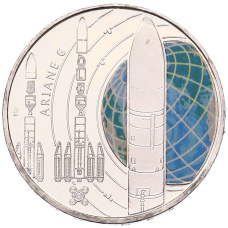 Монета 5 евро 2026 года D Германия «Исследование космоса — Ариан 6» (аверс)