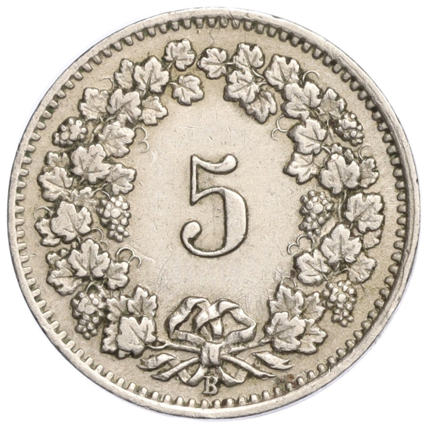 5 раппенов 1907 года Швейцария (вид 2)